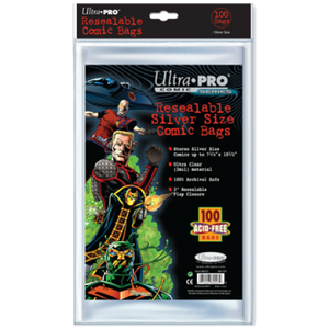 Comic Bags - Silver Size - Resealable (100 per pack) - Ultra Pro