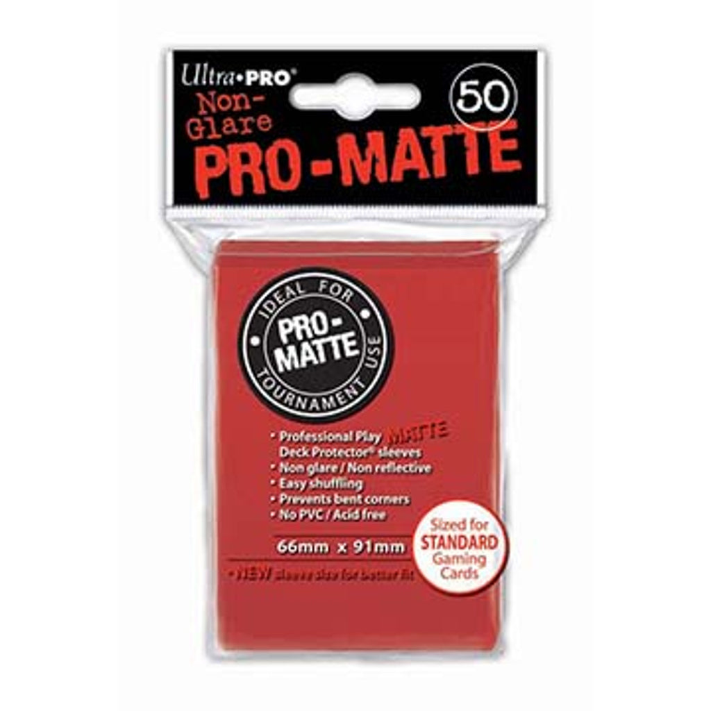 Deck Protectors - Pro-Matte - Red (One Pack of 50) - Ultra Pro