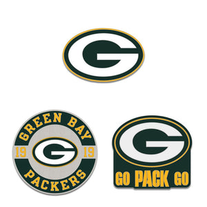 Green Bay Packers Enamel Pin Set 3 Piece - WinCraft