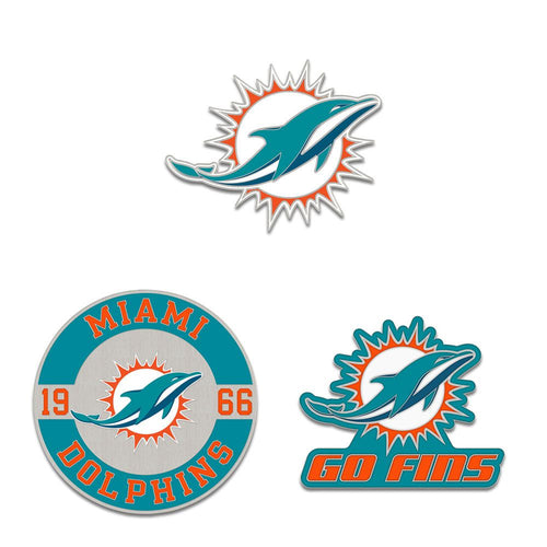 Miami Dolphins Enamel Pin Set 3 Piece - WinCraft