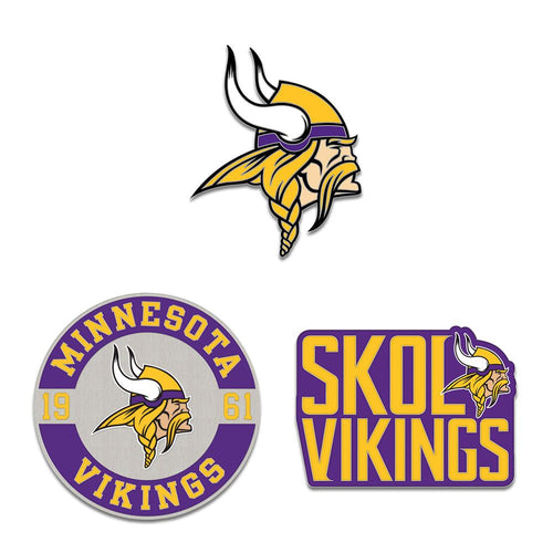 Minnesota Vikings Enamel Pin Set 3 Piece - WinCraft