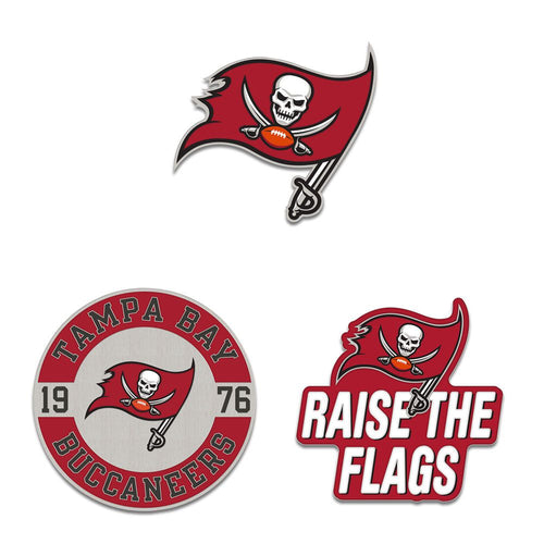 Tampa Bay Buccaneers Enamel Pin Set 3 Piece - WinCraft