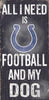 Indianapolis Colts Wood Sign - Football and Dog 6''x12'' - Fan Creations