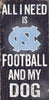 North Carolina Tar Heels Wood Sign - Football and Dog 6''x12'' - Special Order - Fan Creations