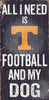 Tennessee Volunteers Wood Sign - Football and Dog 6''x12'' - Fan Creations