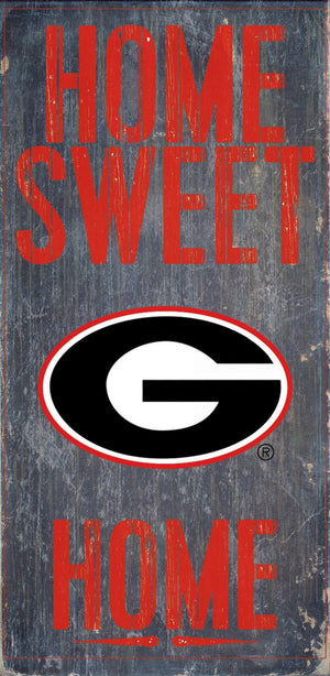 Georgia Bulldogs Wood Sign - Home Sweet Home 6''x12'' - Fan Creations