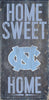 North Carolina Tar Heels Wood Sign - Home Sweet Home 6''x12'' - Fan Creations