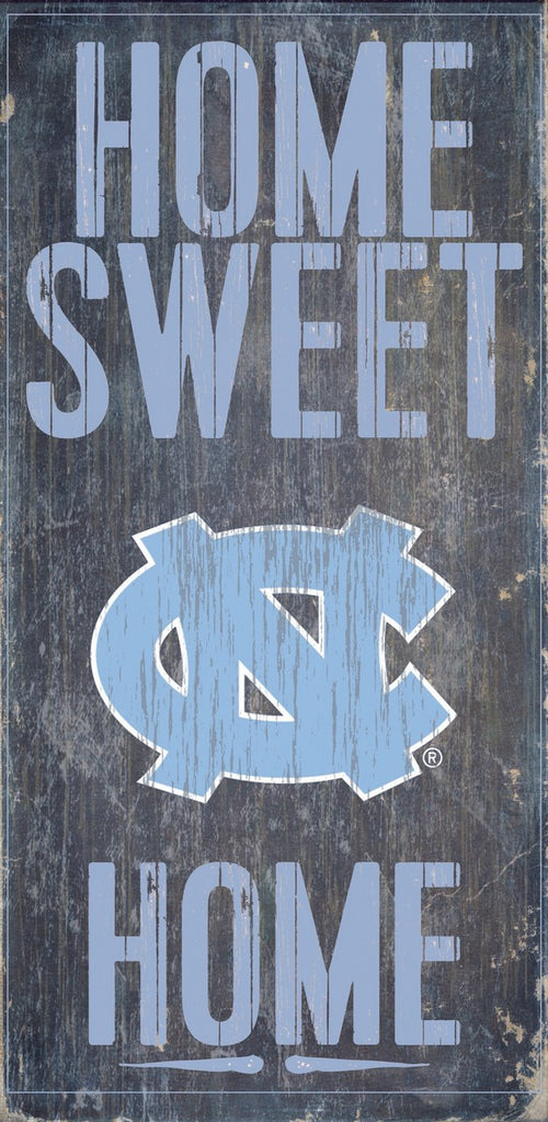 North Carolina Tar Heels Wood Sign - Home Sweet Home 6''x12'' - Fan Creations