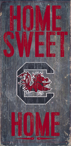 South Carolina Gamecocks Wood Sign - Home Sweet Home 6''x12'' - Fan Creations