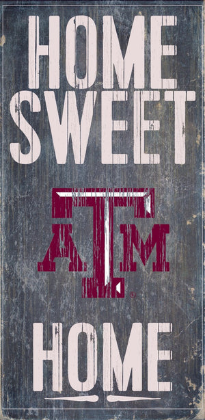 Texas A&M Aggies Wood Sign - Home Sweet Home 6''x12'' - Fan Creations