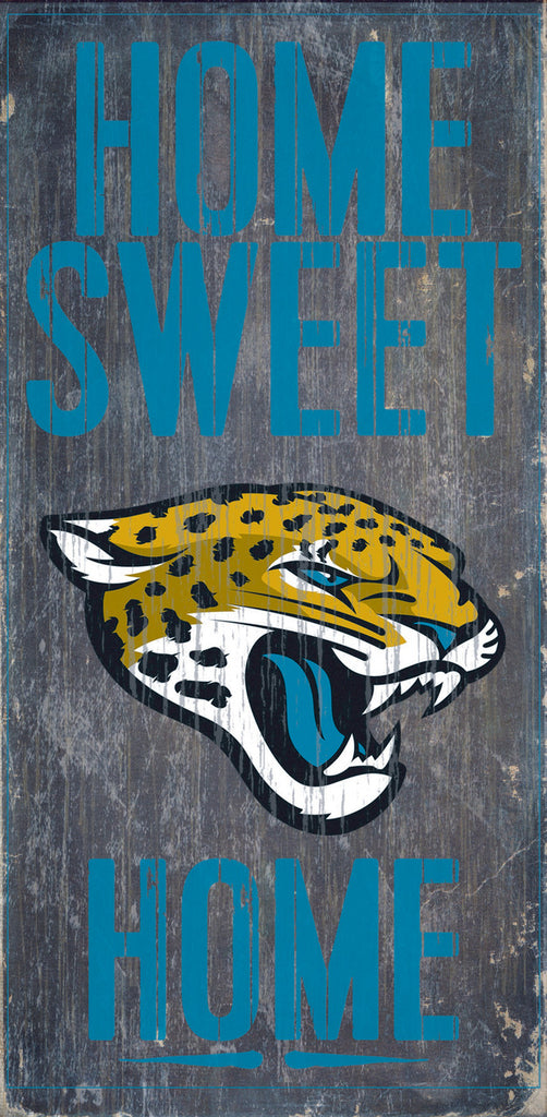 Jacksonville Jaguars Wood Sign - Home Sweet Home 6''x12'' - Fan Creations