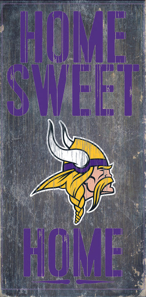 Minnesota Vikings Wood Sign - Home Sweet Home 6''x12'' - Fan Creations