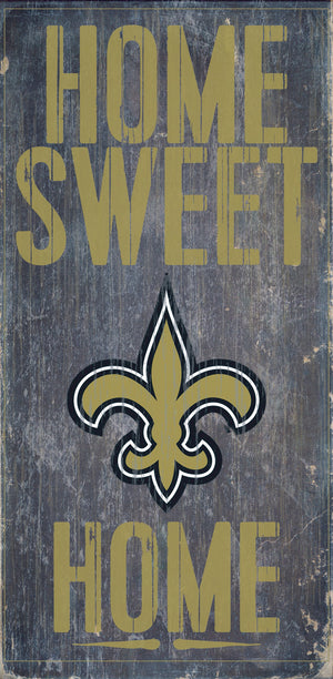 New Orleans Saints Wood Sign - Home Sweet Home 6''x12'' - Fan Creations