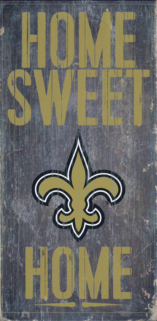 New Orleans Saints Wood Sign - Home Sweet Home 6''x12'' - Fan Creations