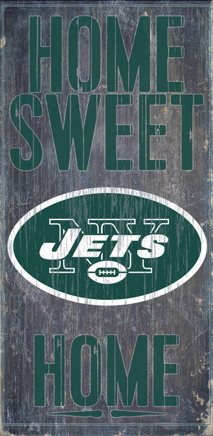 New York Jets Wood Sign - Home Sweet Home 6''x12'' - Fan Creations