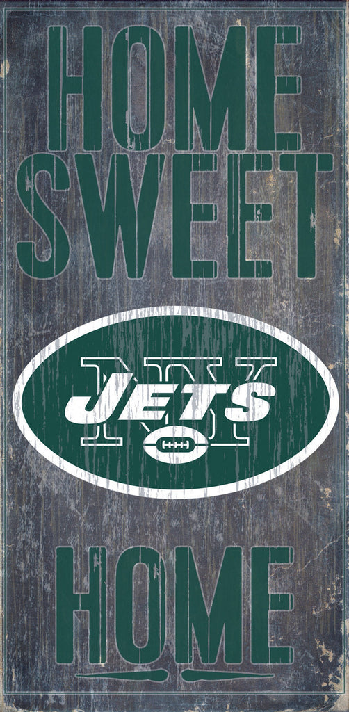 New York Jets Wood Sign - Home Sweet Home 6''x12'' - Fan Creations