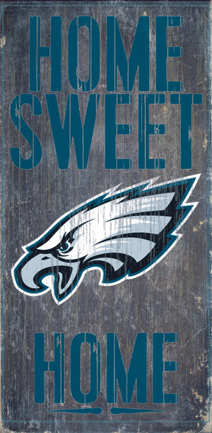 Philadelphia Eagles Wood Sign - Home Sweet Home 6''x12'' - Fan Creations