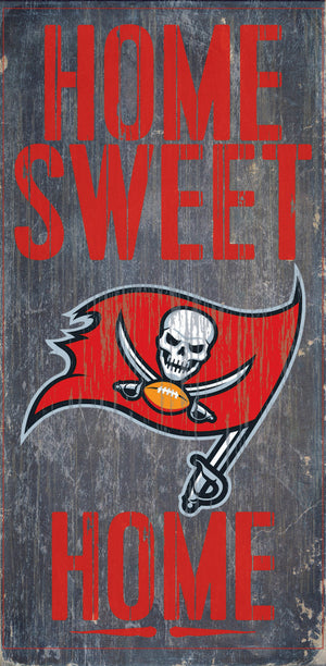 Tampa Bay Buccaneers Wood Sign - Home Sweet Home 6''x12'' - Fan Creations