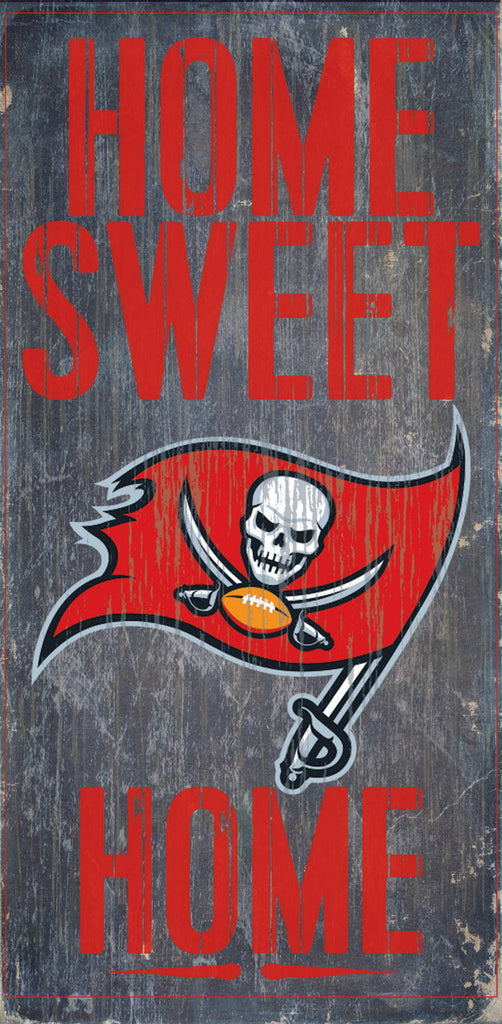 Tampa Bay Buccaneers Wood Sign - Home Sweet Home 6''x12'' - Fan Creations