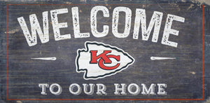 Kansas City Chiefs Sign Wood 6x12 Welcome To Our Home Design - Fan Creations