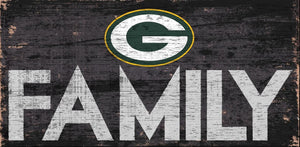 Green Bay Packers Sign Wood 12x6 Family Design - Fan Creations
