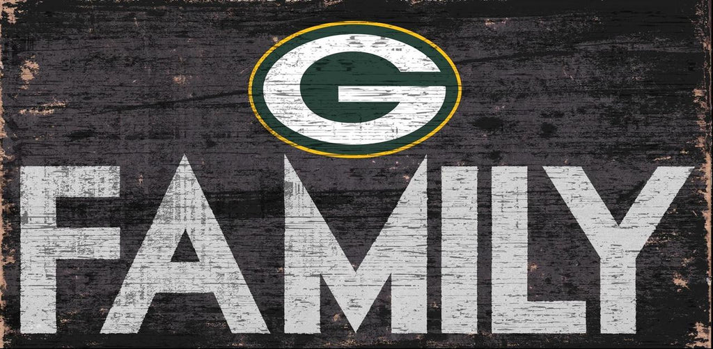 Green Bay Packers Sign Wood 12x6 Family Design - Fan Creations