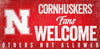 Nebraska Cornhuskers Wood Sign Fans Welcome 12x6 - Fan Creations