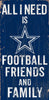 Dallas Cowboys Sign Wood 6x12 Football Friends and Family Design Color - Fan Creations