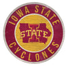 Iowa State Cyclones Sign Wood 12 Inch Round State Design - Fan Creations