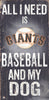 San Francisco Giants Sign Wood 6x12 Baseball and Dog Design - Fan Creations