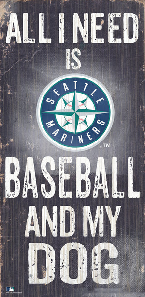 Seattle Mariners Sign Wood 6x12 Baseball and Dog Design Special Order - Fan Creations