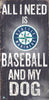 Seattle Mariners Sign Wood 6x12 Baseball and Dog Design Special Order - Fan Creations
