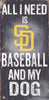 San Diego Padres Sign Wood 6x12 Baseball and Dog Design - Fan Creations