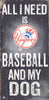 New York Yankees Sign Wood 6x12 Baseball and Dog Design - Fan Creations