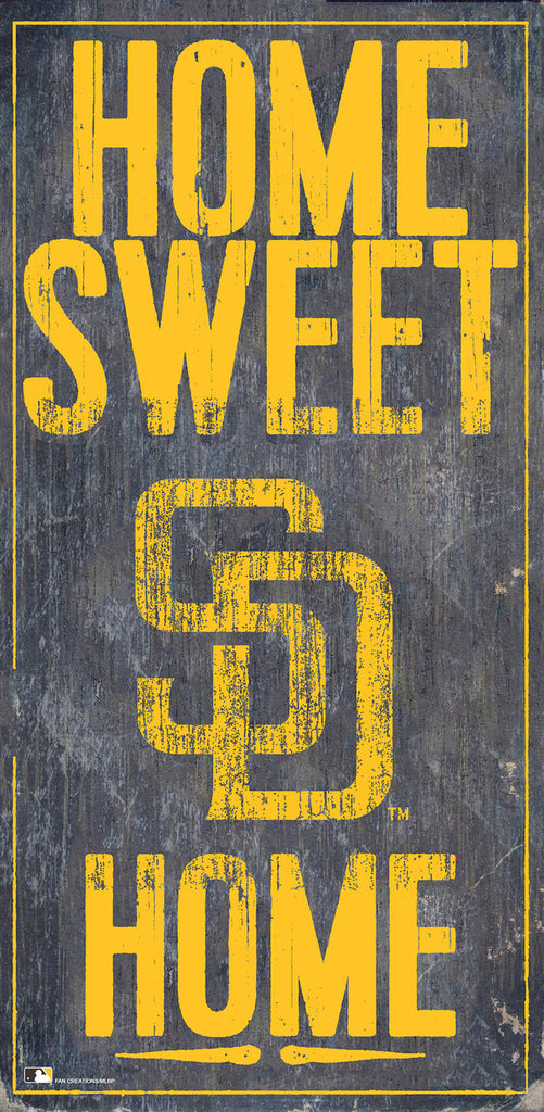 San Diego Padres Sign Wood 6x12 Home Sweet Home Design - Fan Creations