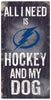 Tampa Bay Lightning Sign Wood 6x12 Hockey and Dog Design - Fan Creations