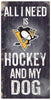 Pittsburgh Penguins Sign Wood 6x12 Hockey and Dog Design - Fan Creations