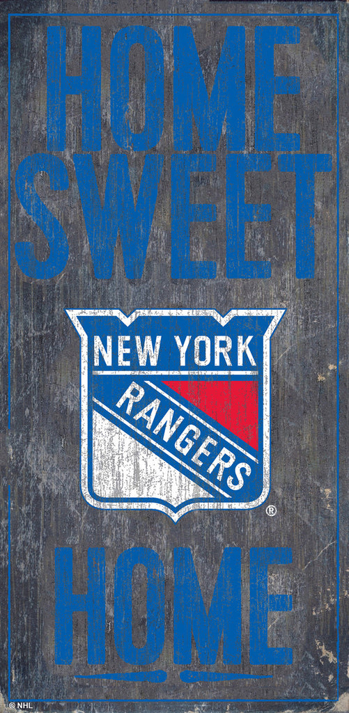 New York Rangers Sign Wood 6x12 Home Sweet Home Design - Fan Creations