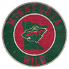 Minnesota Wild Sign Wood 12 Inch Round State Design - Fan Creations