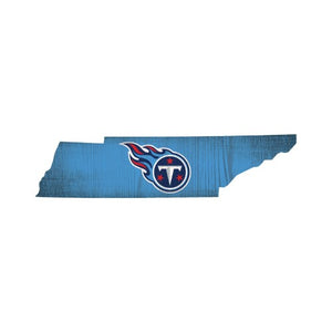 Tennessee Titans Sign Wood 12 Inch Team Color State Shape Design - Fan Creations