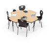 Activity Table - 60'' Clover - Gray Nebula Top Surface - Black Edgeband - BALT