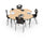 Activity Table - 60'' Clover - Gray Nebula Top Surface - Black Edgeband - BALT