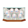Octagon 7 Baseball Display Case with Walnut Moulding