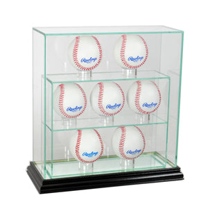 7 Upright Baseball Display Case with Black Moulding