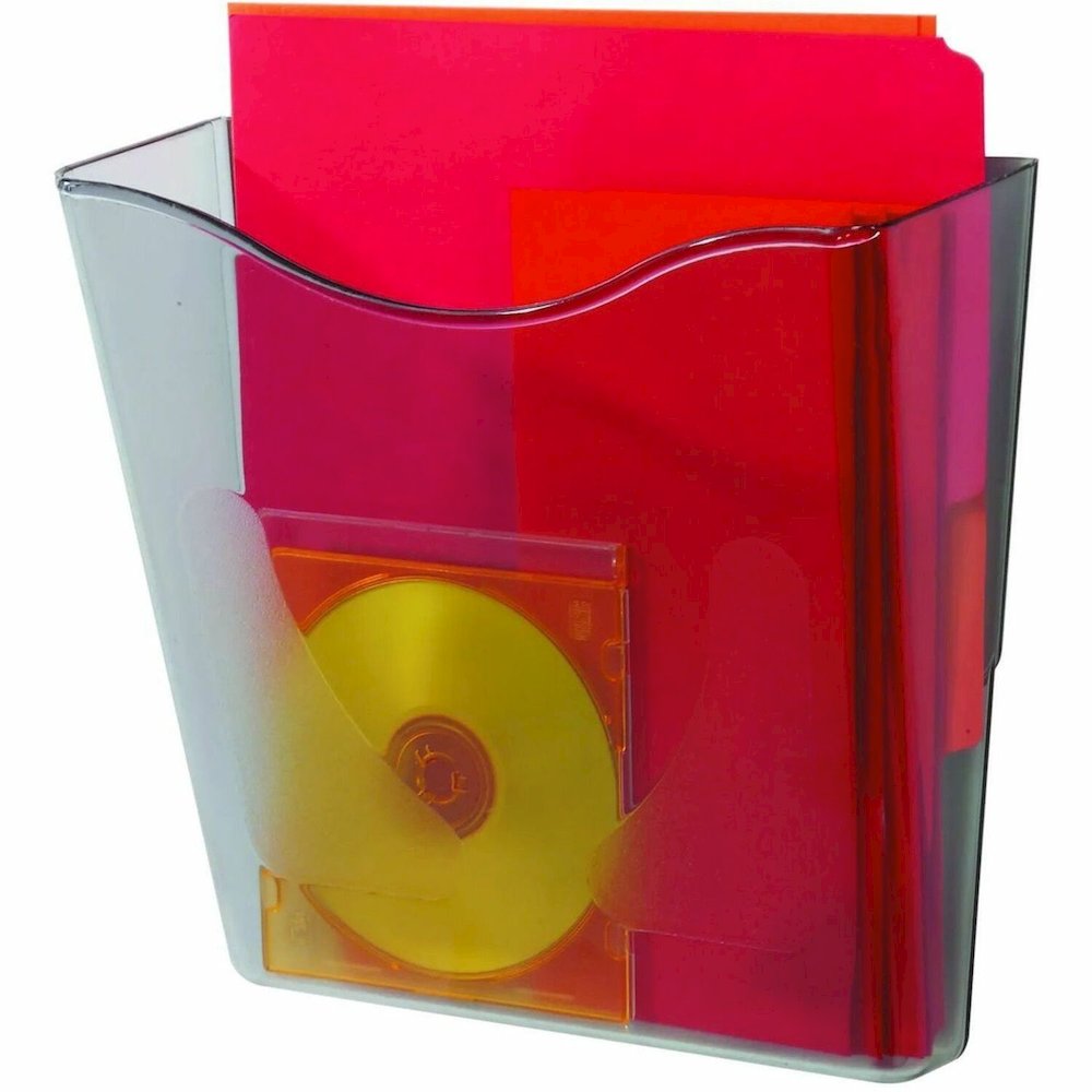 Deflecto Euro-style DocuPocket Wall Pocket - 1 Pocket(s) - 10.25'' Height x 10.87'' Width x 4'' Depth - Smoke - Plastic - 1 Each - deflecto