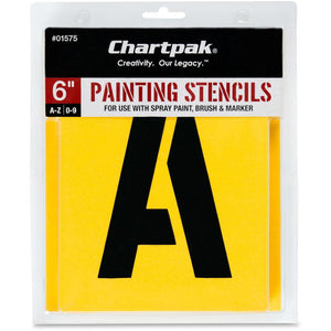 Chartpak Painting Letters/Numbers Stencils - 6'' - Gothic - Yellow