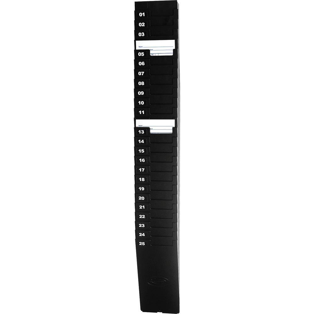 Lathem 25-Pocket Expandable Time Card Rack - 25 Pocket(s) - 33.5'' Height x 4.5'' Width x 2.3'' Depth - Black - Plastic - 1 Each
