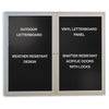 Ghent Outdoor Letterboards - 36'' Height x 48'' Width - Weather Resistant, Shatter Resistant, Lock, Water Resistant, Mounting System - Satin Aluminum Frame - 1 Each
