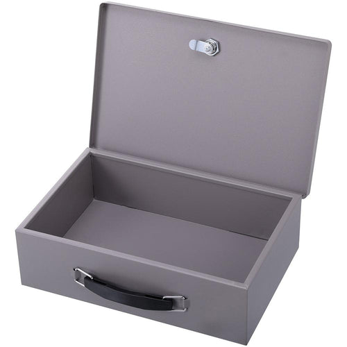 Sparco All-Steel Insulated Cash Box - Steel - Gray - 3.8'' Height x 12.8'' Width x 8.3'' Depth
