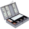 Sparco Steel Combination Lock Steel Cash Box - 6 Coin - Steel - Gray - 3.2'' Height x 11.5'' Width x 7.8'' Depth
